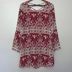 Charming Charlie Woman’s boho burgundy dress, size Medium